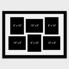 Load image into Gallery viewer, Large Multi Photo Picture Frame to Hold 6 8&quot;x10&quot; Photos in a 33mm Black Wood Frame - Multi Photo Frames
