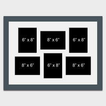 Load image into Gallery viewer, Large Multi Photo Picture Frame to Hold 6 8x6 Photos in a 40mm Dark Grey Frame - Multi Photo Frames

