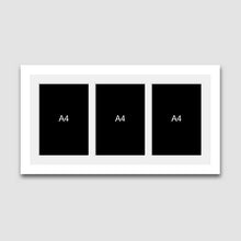 Load image into Gallery viewer, Mulit-Photo Frame to hold 3 A4 certificates/photos in a White Wood Frame - Multi Photo Frames

