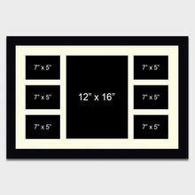 Load image into Gallery viewer, Multi Aperture Photo Frame Holds 6 7&quot;x5&quot; and 1 12&quot;x16&quot; photo in a 33mm Black Frame - Multi Photo Frames
