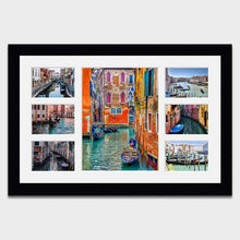 Load image into Gallery viewer, Multi Aperture Photo Frame Holds 6 7&quot;x5&quot; and 1 12&quot;x16&quot; photo in a 33mm Black Frame - Multi Photo Frames
