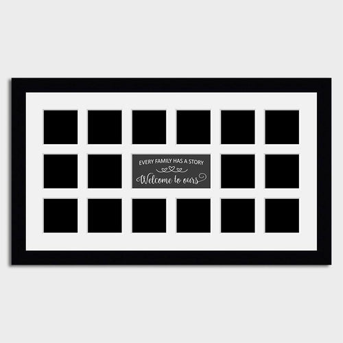 Multi Photo Family Frame Holds 16 Instagram Size Photos in a 33mm Black Frame - Multi Photo Frames