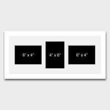 Load image into Gallery viewer, Multi Photo Frame 3 apertures to Hold 6&quot; x 4&quot; photos in a white frame - Multi Photo Frames

