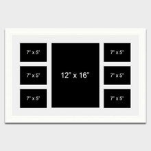 Load image into Gallery viewer, Multi Photo Frame - 7 Apertures to Hold 6 7&quot;x5&quot; and 1 12&quot;x16&quot; Photo Sizes - Multi Photo Frames
