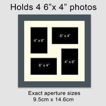 Load image into Gallery viewer, Multi Photo Frame - Holds 4 6&quot; x 4&quot; photos in a Grey Frame - Multi Photo Frames
