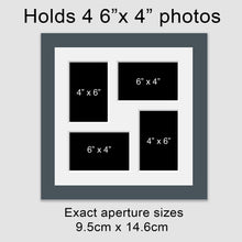 Load image into Gallery viewer, Multi Photo Frame - Holds 4 6&quot; x 4&quot; photos in a Grey Frame - Multi Photo Frames
