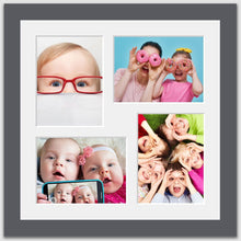 Load image into Gallery viewer, Multi Photo Frame Holds 4 6&quot;x8&quot; Photos in a Grey Wood Frame - Multi Photo Frames
