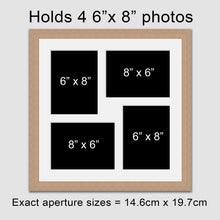 Load image into Gallery viewer, Multi Photo Frame Holds 4 6&quot;x8&quot; Photos in an Oak Veneer Frame - Multi Photo Frames
