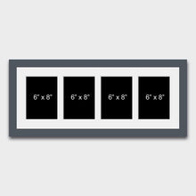 Load image into Gallery viewer, Multi Photo Frame | Holds 4 8&quot;x6&quot; Photos in a 29mm Dark Grey Frame - Multi Photo Frames

