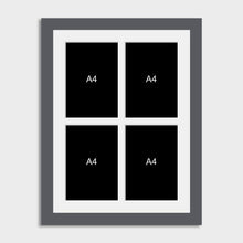 Load image into Gallery viewer, Multi Photo Frame Holds 4 A4 Certificates/Photos in a Grey Frame - Multi Photo Frames
