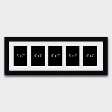 Load image into Gallery viewer, Multi Photo Frame Holds 5 7&quot;x5&quot; Photos in a 22mm Black Wood Frame - Multi Photo Frames
