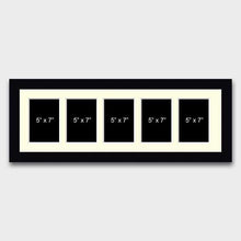 Load image into Gallery viewer, Multi Photo Frame Holds 5 7&quot;x5&quot; Photos in a 22mm Black Wood Frame - Multi Photo Frames
