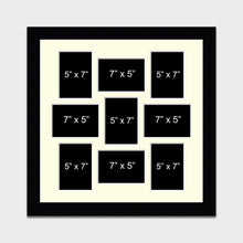 Load image into Gallery viewer, Multi Photo Frame Holds 9 5&quot;x7&quot; Photos in a 33mm Black Wood Frame - Multi Photo Frames
