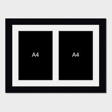 Load image into Gallery viewer, Multi-Photo Frame to hold 2 A4 Certificates/Prints in a Black Wooden Frame - Multi Photo Frames
