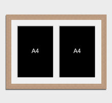 Load image into Gallery viewer, Multi-Photo Frame to hold 2 A4 Photos/Certificates in an Oak Veneer Frame - Multi Photo Frames
