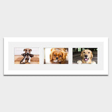 Load image into Gallery viewer, Multi Photo Frame to hold 3 6&quot; x 4&quot; Photos in a White Wood Frame - Multi Photo Frames
