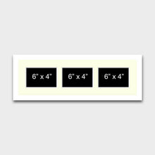 Load image into Gallery viewer, Multi Photo Frame to hold 3 6&quot; x 4&quot; Photos in a White Wood Frame - Multi Photo Frames
