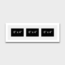 Load image into Gallery viewer, Multi Photo Frame to hold 3 6&quot; x 4&quot; Photos in a White Wood Frame - Multi Photo Frames
