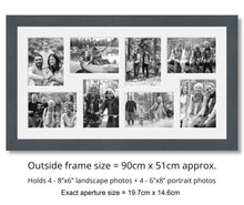 Load image into Gallery viewer, Multi Photo Frame to Hold 8 - 8&quot;x6&quot; photos in a Grey Wood Frame - Multi Photo Frames
