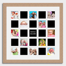 Load image into Gallery viewer, Multi Photo Frames 25 Apertures for Instax Square Photos in an Oak Veneer Frame - Multi Photo Frames

