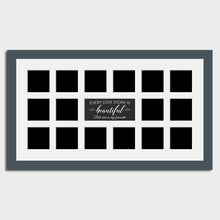 Load image into Gallery viewer, Multi Photo Love Story Frame Holds 16 4x4 Size Photos in a 40mm Dark Grey Frame - Multi Photo Frames

