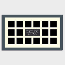 Load image into Gallery viewer, Multi Photo Love Story Frame Holds 16 4x4 Size Photos in a 40mm Dark Grey Frame - Multi Photo Frames
