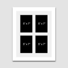 Load image into Gallery viewer, Multi Photo Picture Frame 4 Apertures 5&quot; x 7&quot; Photos in a White Wood Frame - Multi Photo Frames
