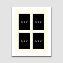 Load image into Gallery viewer, Multi Photo Picture Frame 4 Apertures 5&quot; x 7&quot; Photos in a White Wood Frame - Multi Photo Frames
