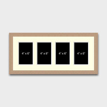 Load image into Gallery viewer, Multi Photo Picture Frame | 4 Apertures 6x4 Photos in a 20mm Oak Veneer Frame - Multi Photo Frames
