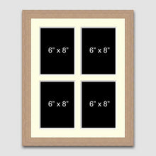 Load image into Gallery viewer, Multi Photo Picture Frame 4 Apertures 6x8 photos 20mm Oak Veneer Frame - Multi Photo Frames
