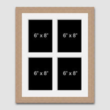 Load image into Gallery viewer, Multi Photo Picture Frame 4 Apertures 6x8 photos 20mm Oak Veneer Frame - Multi Photo Frames
