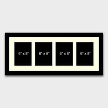 Load image into Gallery viewer, Multi Photo Picture Frame | 4 Apertures 6x8 Photos in a 22mm Black Frame - Multi Photo Frames
