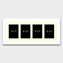 Load image into Gallery viewer, Multi Photo Picture Frame | 4 Apertures 7x5 Photos in a 22mm White Wood Frame - Multi Photo Frames
