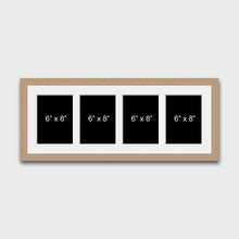 Load image into Gallery viewer, Multi Photo Picture Frame | 4 Apertures 8x6 photos 20mm Oak Veneer Frame - Multi Photo Frames
