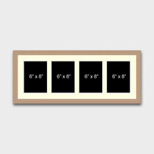 Load image into Gallery viewer, Multi Photo Picture Frame | 4 Apertures 8x6 photos 20mm Oak Veneer Frame - Multi Photo Frames
