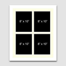 Load image into Gallery viewer, Multi Photo Picture Frame 4 Apertures to Hold 8x10 photos in a 22mm White Wood Frame - Multi Photo Frames
