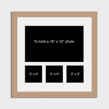 Load image into Gallery viewer, Multi Photo Picture Frame | Holds 1 16&quot;x10&quot; and 3 5&quot;x5&quot; Photos in a 30mm Oak Veneer Frame - Multi Photo Frames
