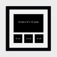 Load image into Gallery viewer, Multi Photo Picture Frame | Holds 1 16&quot;x10&quot; and 3 5&quot;x5&quot; Photos in a Black Frame - Multi Photo Frames
