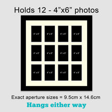Load image into Gallery viewer, Multi Photo Picture Frame Holds 12 4x6 Photos in a Black Wood Frame - Multi Photo Frames
