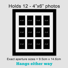 Load image into Gallery viewer, Multi Photo Picture Frame Holds 12 4x6 Photos in a Black Wood Frame - Multi Photo Frames
