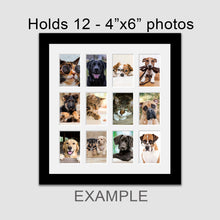Load image into Gallery viewer, Multi Photo Picture Frame Holds 12 4x6 Photos in a Black Wood Frame - Multi Photo Frames
