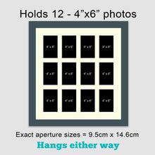 Load image into Gallery viewer, Multi Photo Picture Frame Holds 12 4x6 Photos in a Dark Grey Frame - Multi Photo Frames
