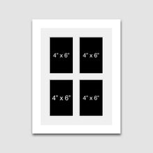 Load image into Gallery viewer, Multi Photo Picture Frame Holds 4 - 4&quot;x6&quot; Photos in a White Wood Frame - Multi Photo Frames

