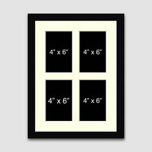 Load image into Gallery viewer, Multi Photo Picture Frame Holds 4 4&quot;x6&quot; Size Photos in a Black Wood Frame - Multi Photo Frames
