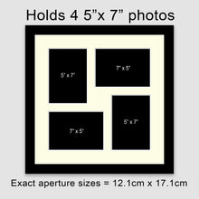 Load image into Gallery viewer, Multi Photo Picture Frame Holds 4 5&quot;x7&quot; Photos in a Black Frame - Multi Photo Frames
