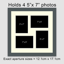 Load image into Gallery viewer, Multi Photo Picture Frame | Holds 4 5&quot;x7&quot; Photos in a Grey Wood Frame - Multi Photo Frames
