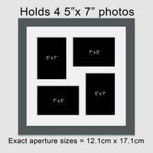 Load image into Gallery viewer, Multi Photo Picture Frame | Holds 4 5&quot;x7&quot; Photos in a Grey Wood Frame - Multi Photo Frames
