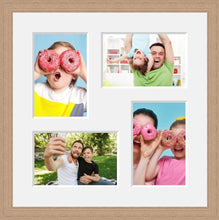 Load image into Gallery viewer, Multi Photo Picture Frame - Holds 4 6&quot; x 4&quot; photos in an Oak Veneer Frame - Multi Photo Frames
