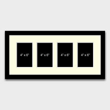 Load image into Gallery viewer, Multi Photo Picture Frame Holds 4 6&quot;x4&quot; Photos 22mm black Wood Frame - Multi Photo Frames

