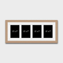 Load image into Gallery viewer, Multi Photo Picture Frame | Holds 4 7&quot;x5&quot; Photos in a 20mm Oak Veneer Frame - Multi Photo Frames
